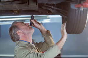 mechanic-examining-car-using-flashlight